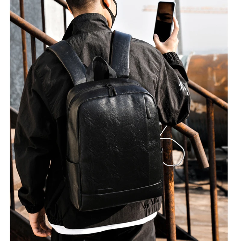 PU Leather Backpack Executive Men Satchel Briefcase Office Casual Travel Cabin Laptop Office Business Notebook Back Pack Male