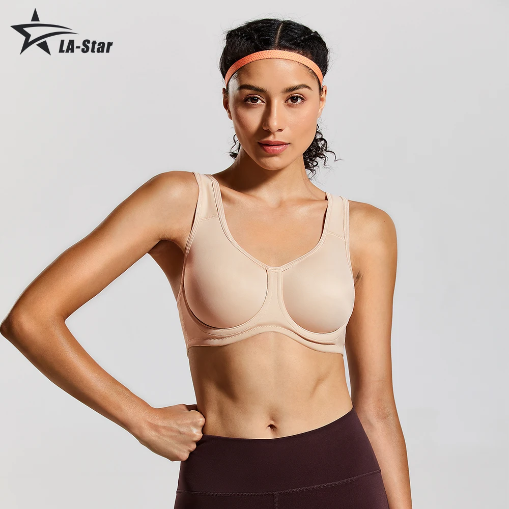 Soutien-gorge de sport à armatures pour femme, sous-vêtements, contrôle maximum, résistant, Impact élevé, grande taille, slim, Fitness, haut court