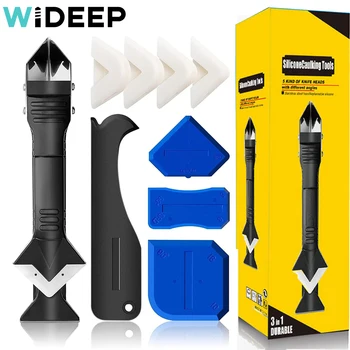 3 in 1 9 個シリコンリムーバーシーラントスムーズスクレーパーコーキングフィニッシャーグラウトキットツール床モールド除去ハンドツールセット
