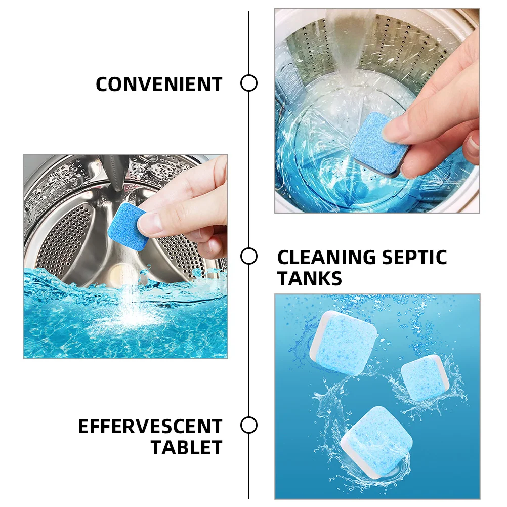 48 Pcs Washing Machine Effervescent Tablet Sink Cleaner Washer Supplies Cleaning Tablets Sodium Carbonate