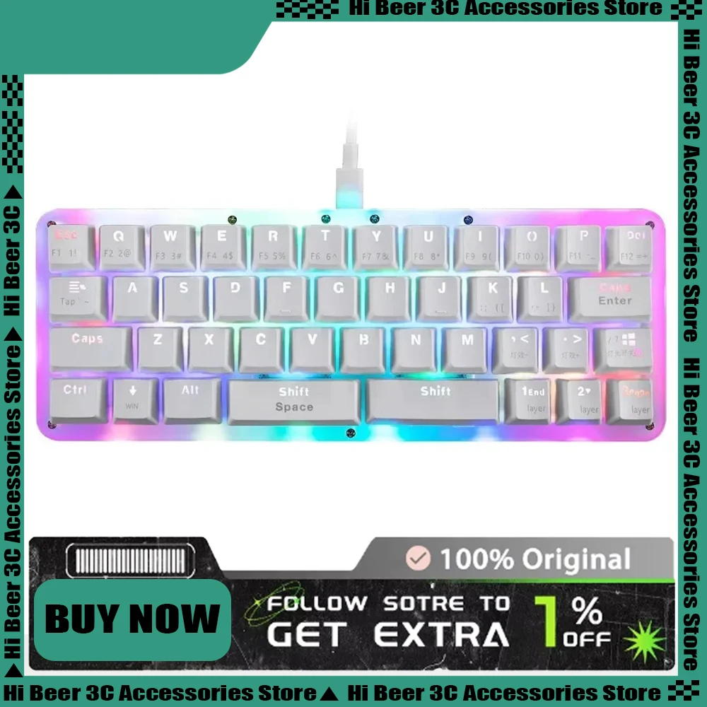 

Mini 42-keys Mechanical Keyboard Built-in Chip Drawing Editing Multi-function Full-key Custom Drive-free Gaming Keyboard Office