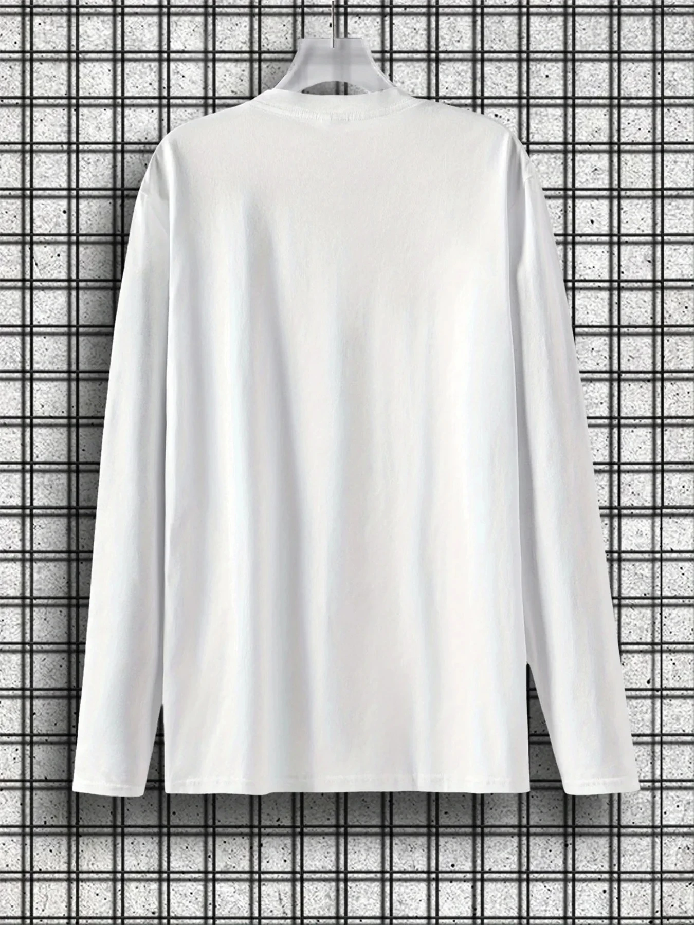 100% algodão puro masculino manga comprida em torno do pescoço solto casual liberdade carta padrão impresso primavera e outono versátil camiseta