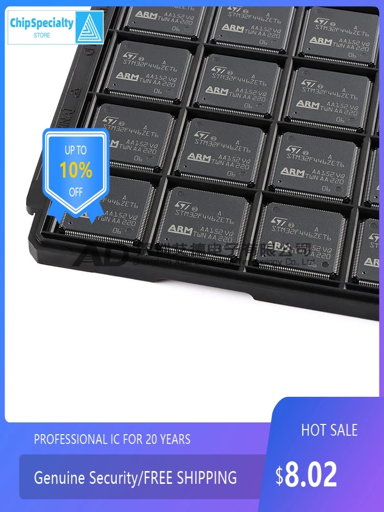 The original authentic STM32F446ZET6 LQFP-144 package embedded 32-bit microcontroller chip