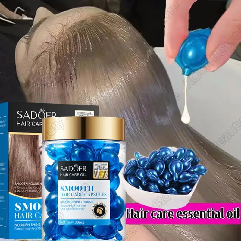 

SADOER Magic Hair Витаминная капсула Кератиновое масло Быстрое восстановление волос Мягкий гладкий блестящий глубокий увлажняющий крем Вьющиеся сухие волосы головы Уход за волосами