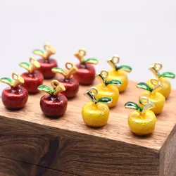 4pcs 3D Apple Fruit Charm Pendant Jewelry Making Alloy Drop Oil Pendant DIY Bracelet Earrings Decorative Pendant Accessories