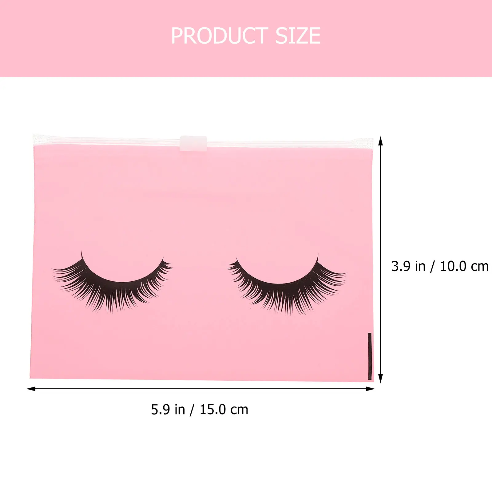 50Pcs Travel Bag Eyelash Pattern Multipurpose Makeup Organizer Zipper Toiletry Storage Lightweight Zipper Cosmetics Bag