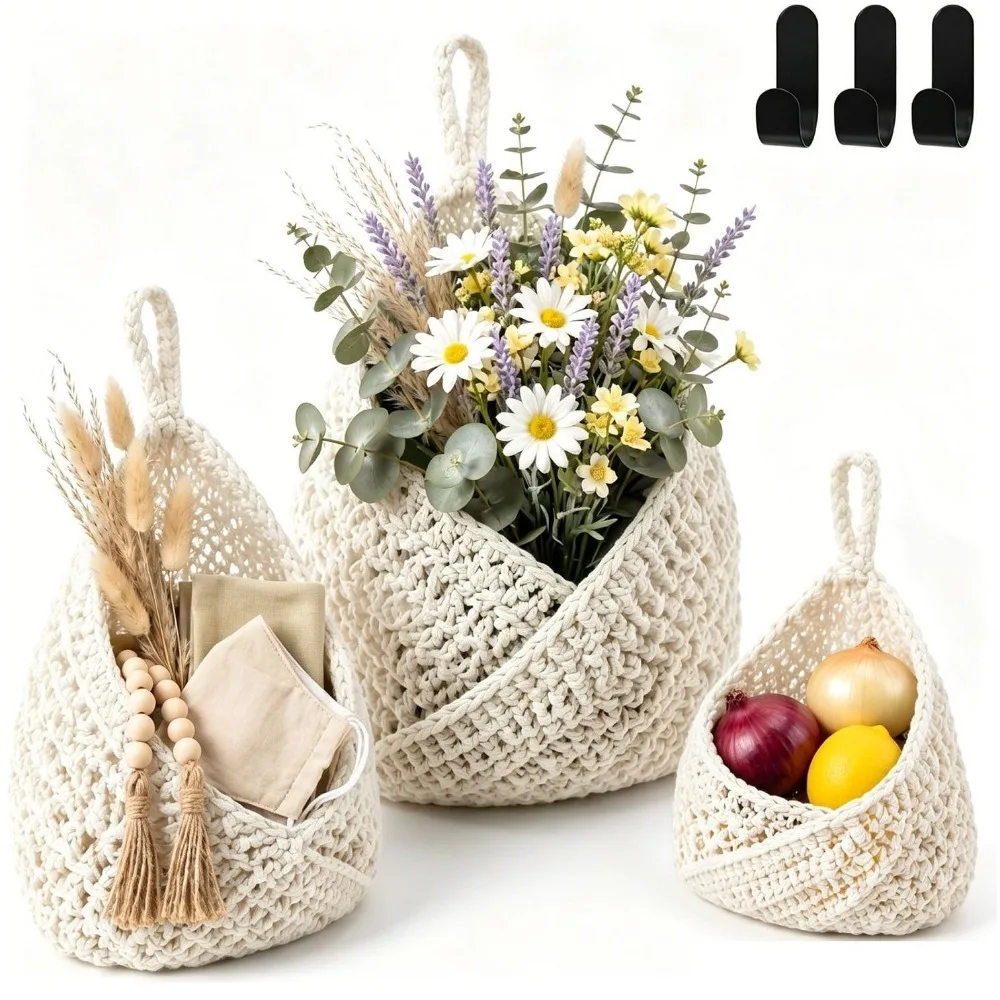 3pcs-set-hand-woven-fruit-vegetables-basket-cotton-rope-wall-mounted-kitchen-storage-basket-breathable-mesh-pocket