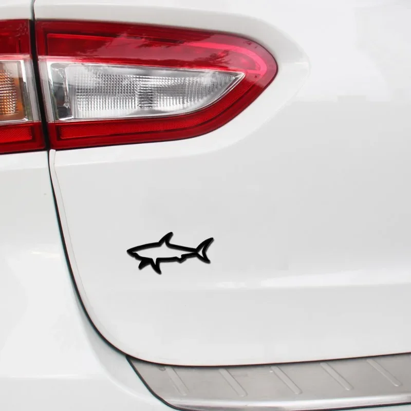 3D Metal Hollow Shark Car Sticker Fish Shark Emblem Badge Decals Auto Motorcycle Computer Fuel Cap Accessories 2025