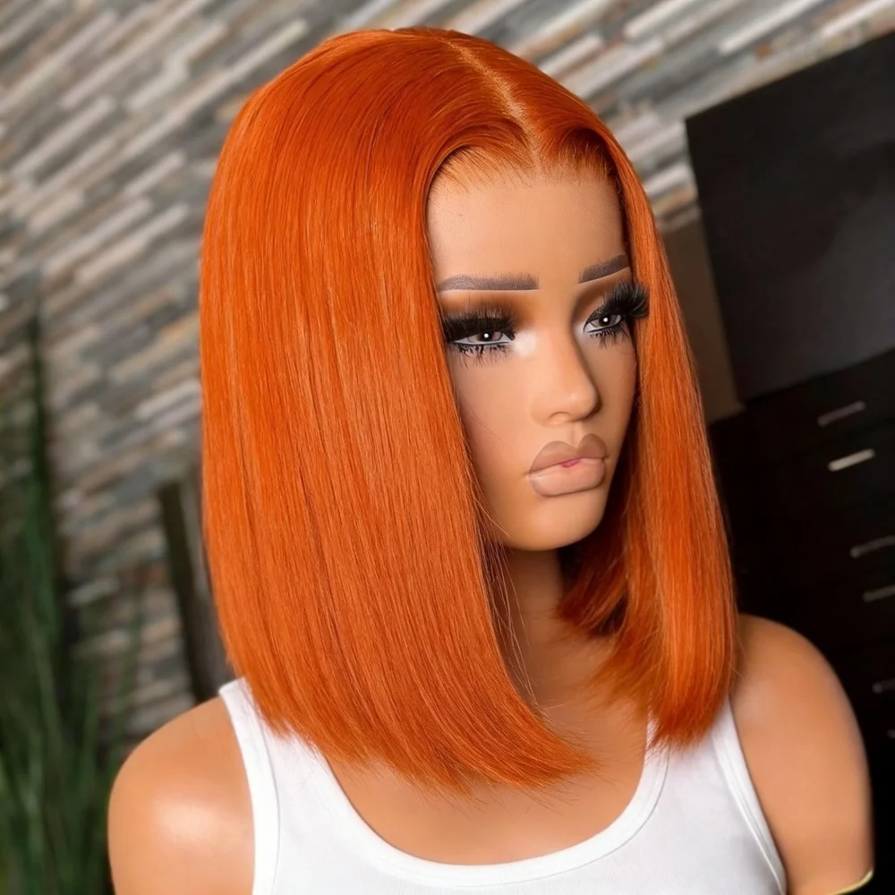 12-inch-bob-wig-orange-human-hair-13x4-lace-front-bob-wigs-for-women-pre-plucked-pre-cut-180-density