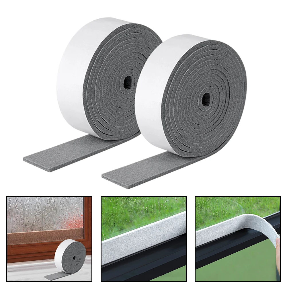 2 Rolls Window Anti-condensation Sealing Strips Absorb Water And Keep Dry Non-woven Fabrics Glass Anti-Absorbent Tape Reusable