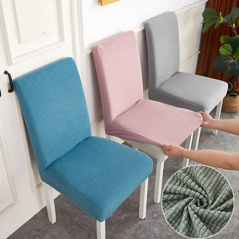 

Set of 1 Elastic Chair Cover Dining Room Slipcovers Stretch Solid Removable Seat Protector Furniture Protector Office Home Decor