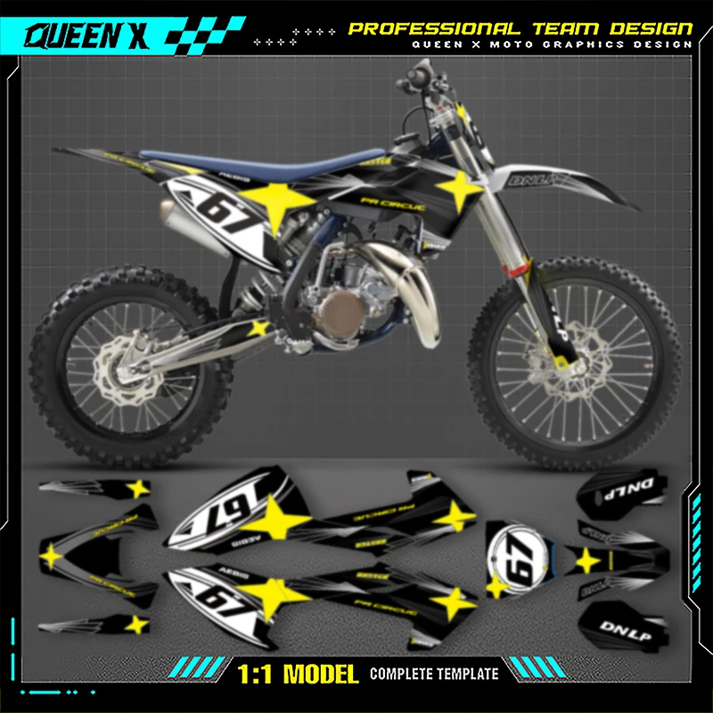 

Queen X MOTOR For Husqvarna TC85 2018 2019 2020 2021 2022 2023 Graphics Background Stickers Decal Kits 002