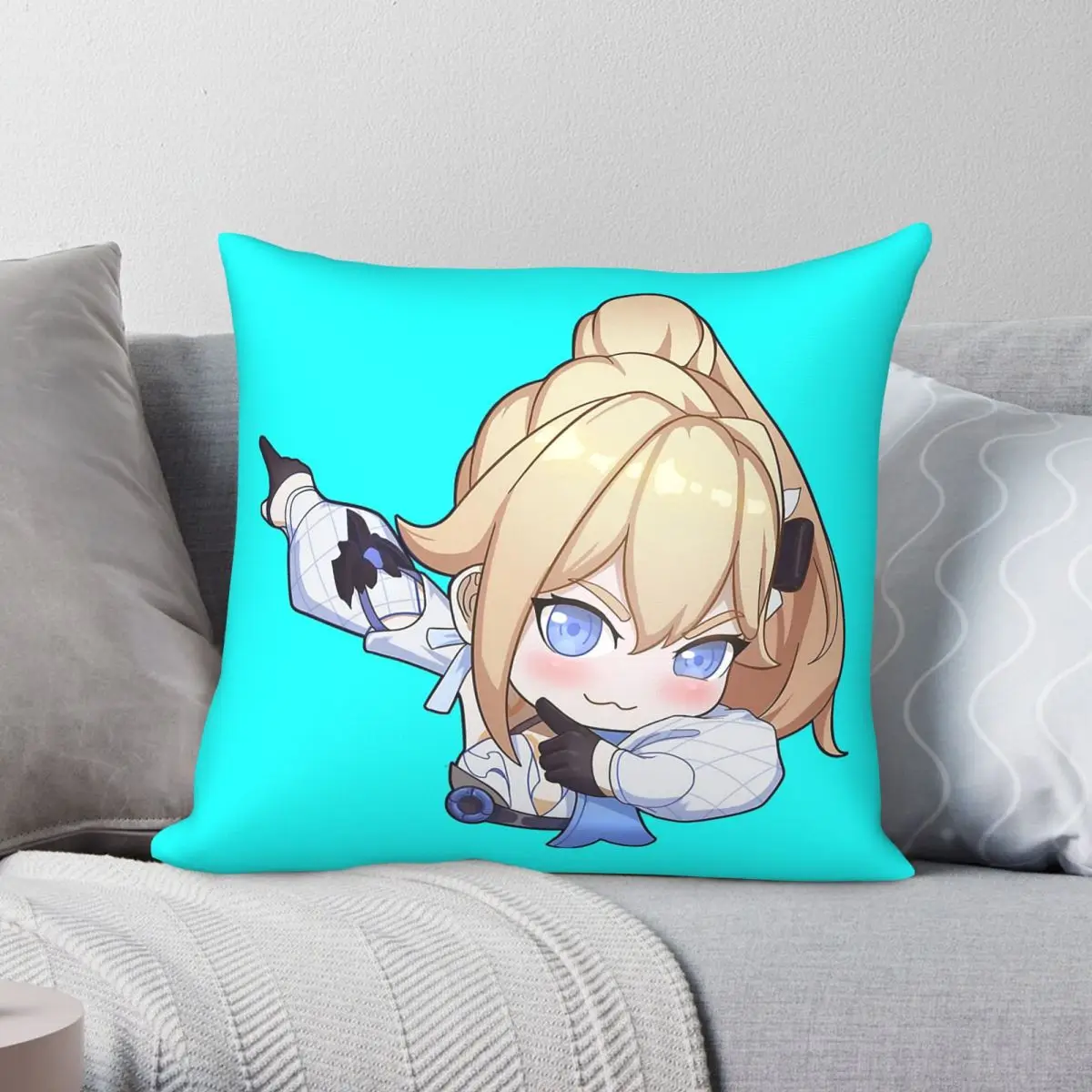Honkai Impact Blade Durandal Elf Square Pillowcase Polyester Linen Velvet Printed Zip Decorative Home Cushion Case 18