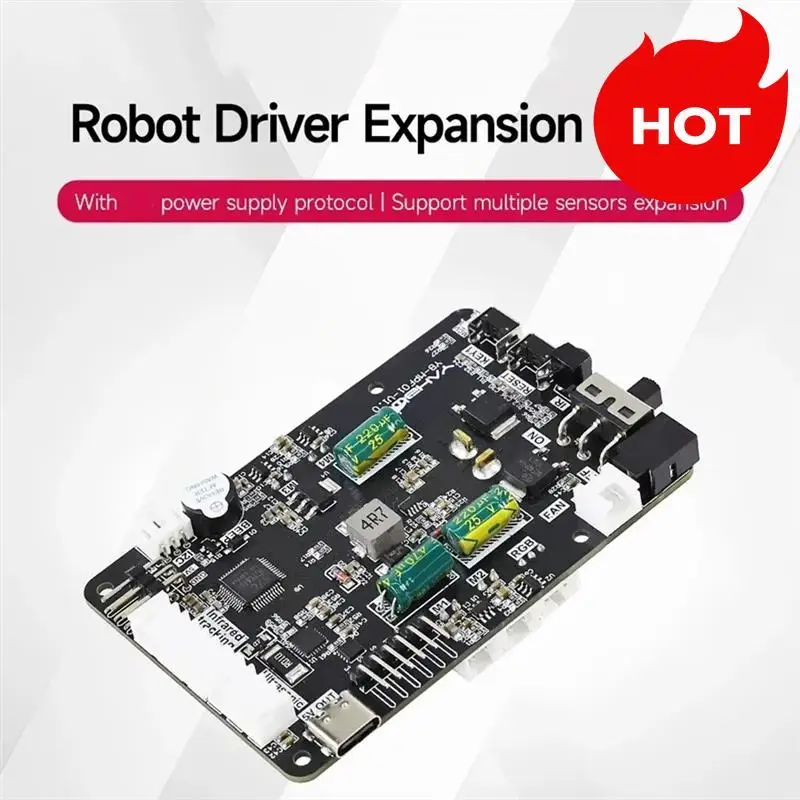 A01V-For Raspberry Pi 5 Robot Expansion Drive Board Kit With Sensor Servo Motor Drive Controller Four-Wheel Steering Motor