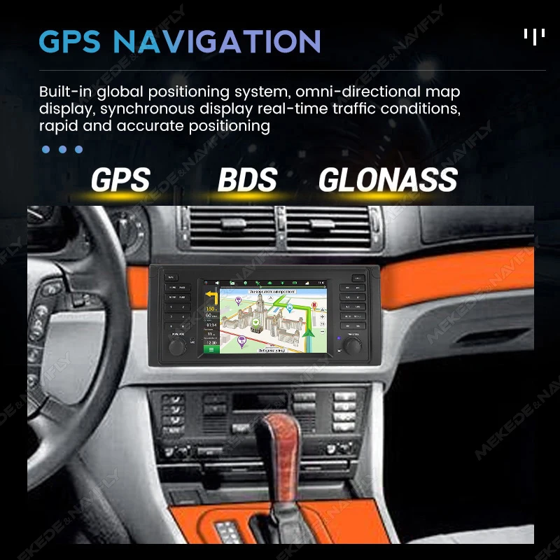 Car Wireless CarPlay Android13 Auto 7inch 2Din Stereo Radio GPS Navigation For 5-Series E39 X5 E53 M5 7-Series Multimedia Player