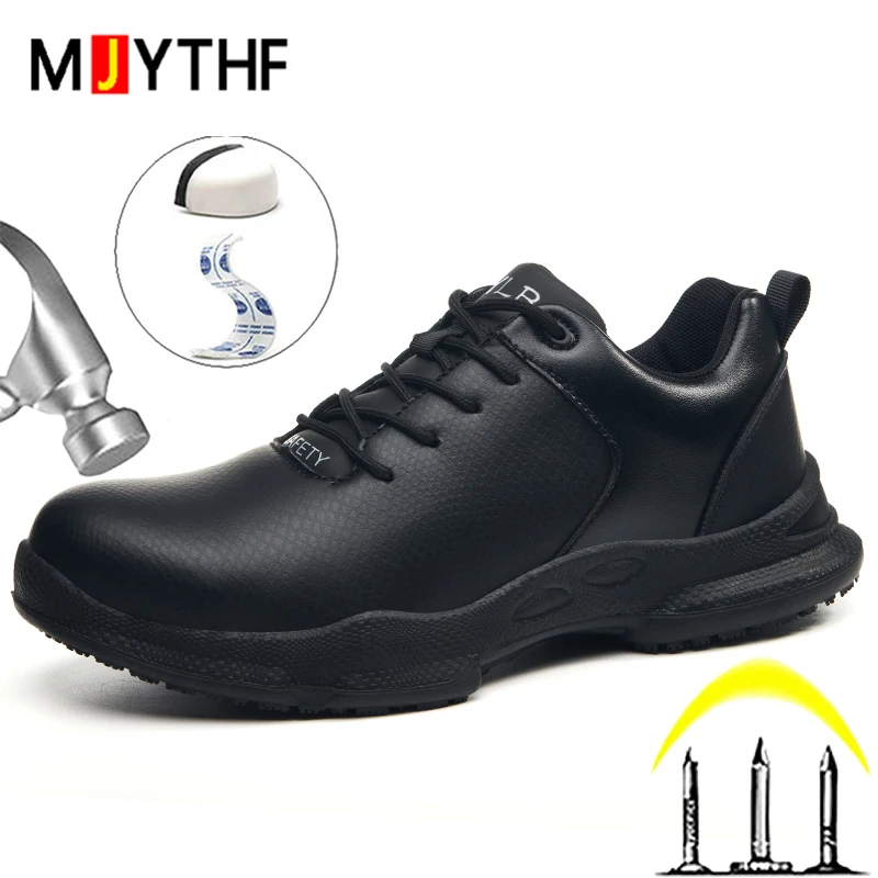 

Fashion protective shoes Male anti slip chef shoes Anti-smash Anti puncture Safety Shoes Work Sneakers waterproof Security Boots