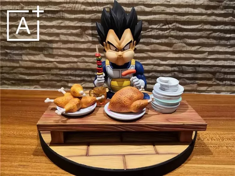 Figurine Dragon Ball Son Goku Vegeta, figurines d'anime, figurine d'action Foodie, modèle de statue, beurre, renforcement, décoration de bureau, jouets cadeaux, 15cm