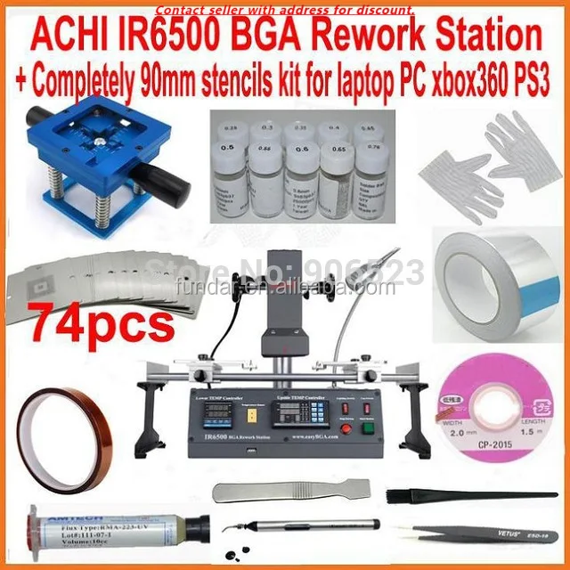 

ACHI IR6500 Dark IR BGA Rework Station Motherboard Reballing Soldering Station +74pcs 90mm Bga Stencils 20 Free Gift