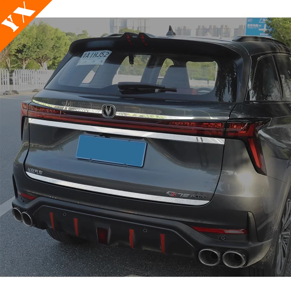 For Changan CS75 Plus 2022-2023 Stainless Rear Trunk Lid Cover Trim Tail Gate Protector Car Exterior Accessories Styling