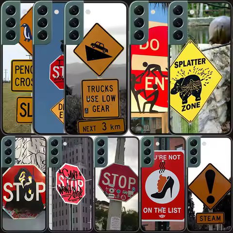 No Entry Road Signs Phone Case For Samsung S25 Edge S24 FE Galaxy S22 Ultra S21 Plus S20 S23 S10 Plus Cover Silicone Soft Coque