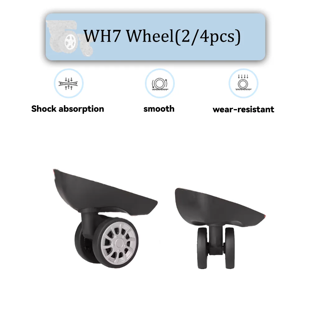 

WH7 Universal Wheel Black Replacement Suitcase Silent Smooth Convenient Shock Absorbing Durable Rotating Accessories Wheels