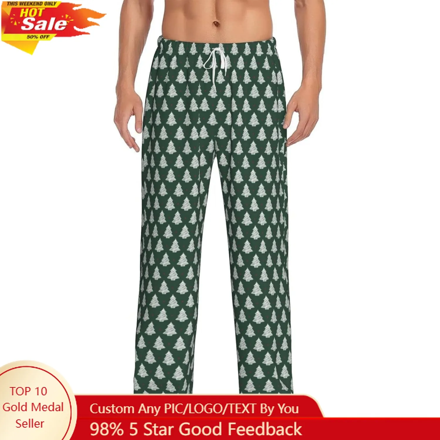 Christmas Pajama Pants Unisex Couples Wide Leg Funny Cute Print Lounge Pj Bottoms Pockets Casual Comfy Soft Apparel
