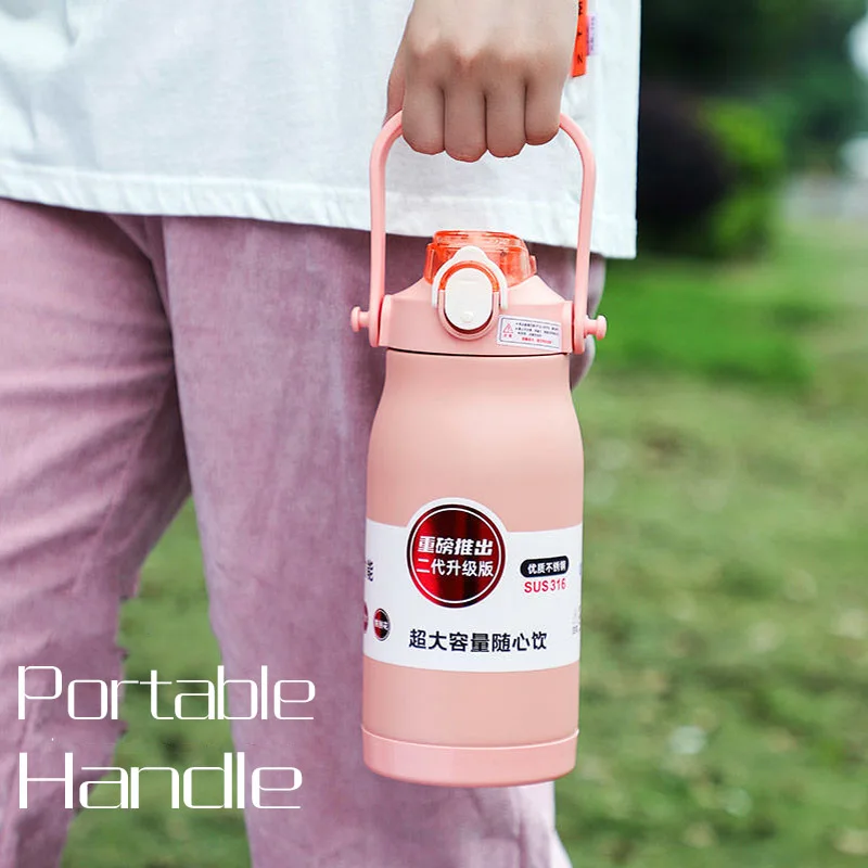 1600ml Large Capacity Thermal Water Bottle Stainless Steel Thermo Bottle Tumbler Thermos Mug Insulated Cup Thermos Kids Gifts