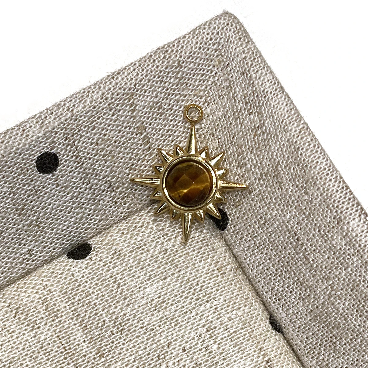 2 Stück DIY Kleiner Anhänger aus Naturstein Malachit Sonnenform Anhänger 17x20mm für Schmuckherstellung DIY Halskette Ohrringe Zubehör – Detail 5