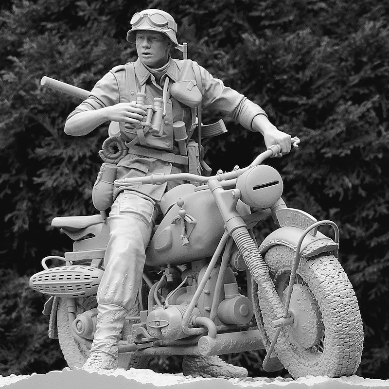 

LindenKing A608 1/8 3D Resin Garage World War II Solider GK Model Unpainted White-Film Collection To Painter