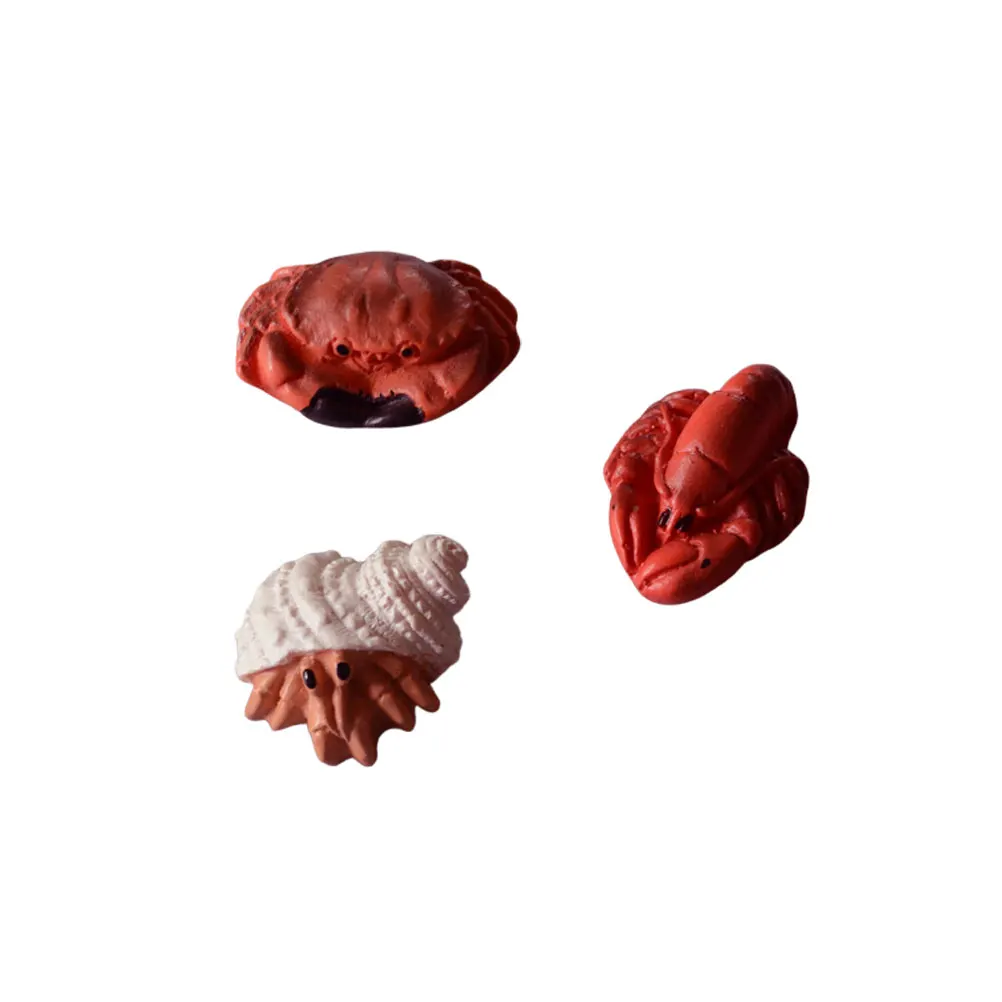 

3 Pcs Ornaments Desktop Decor Mini Resin Ornament Sculpture Marine Mini Desktop Ornament Animal Design Durable Gifts