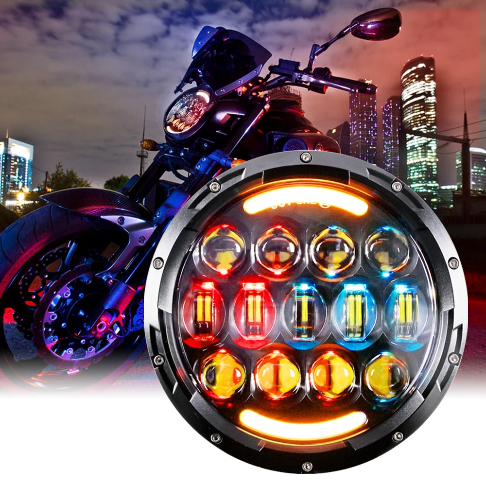 

Motorcycle Parts & Accessories 7inch 105w Head Lamp Motorcycle Led Lights 7 inch Led Head Round Lights For Moto For harley