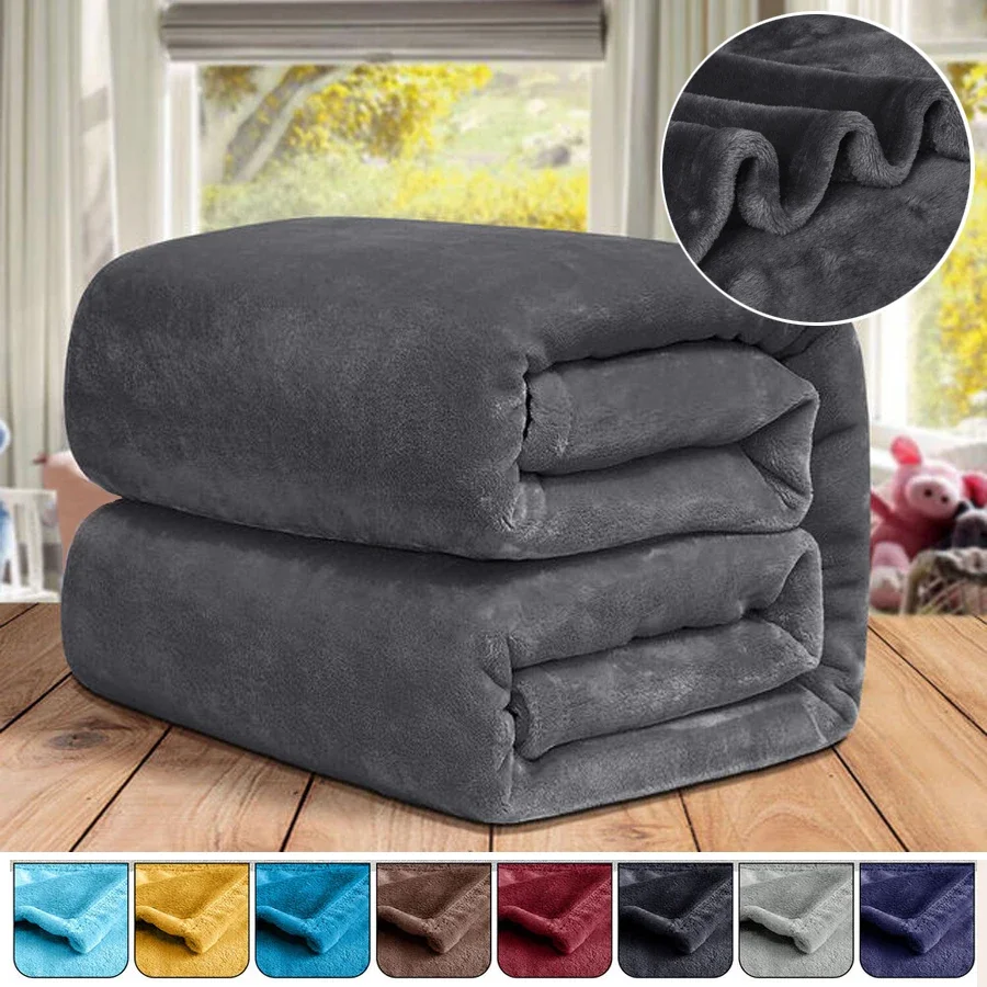 

WOSTAR Winter mink velvet fleece blanket extra large sofa throw thick bed blanket microfiber antistatic fuzzy faux fur blanket