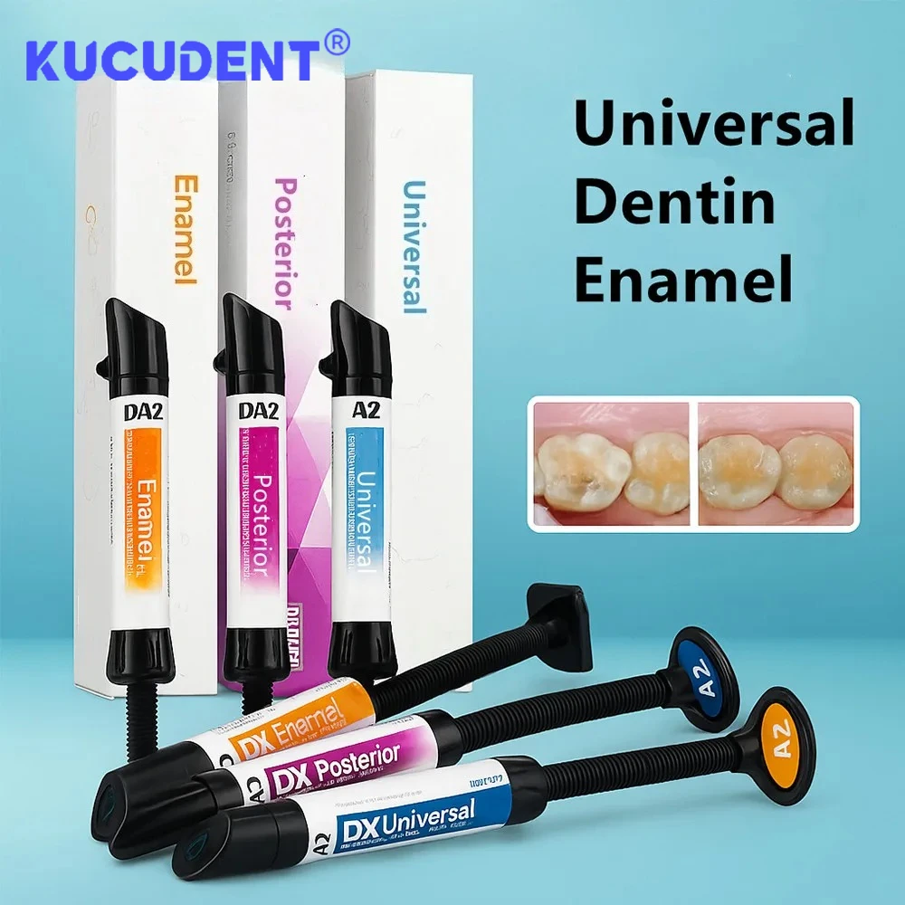 DENTEX Résine Composite Dentaire Universelle/Dentine/Émail, Pâte Adhésive Photopolymérisable, Gel A2/A3, Restauration Dentaire