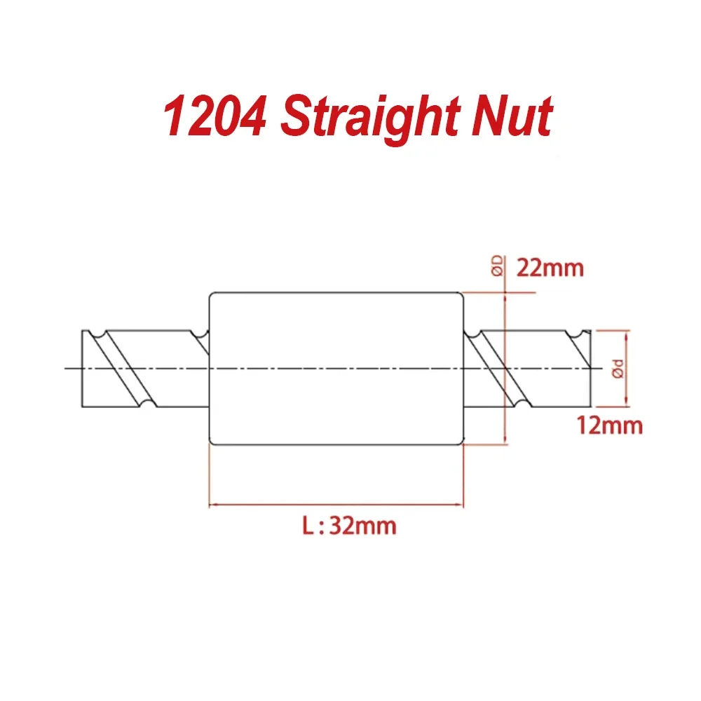 MHTNC 1204 Straight Nut 1605 Straight Nut No Flange Suit for Dia 12mm 16mm Ballscrew  for CNC Router