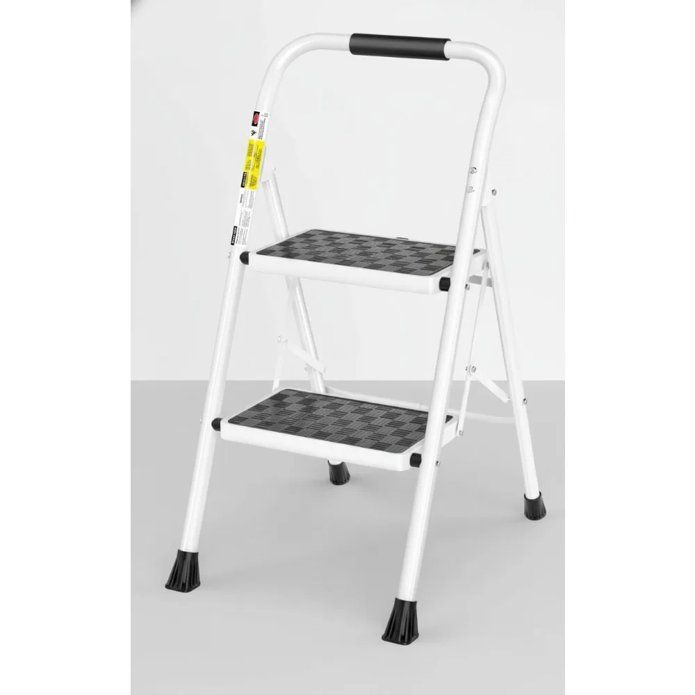 مقعد سلم قابل للطي بخطوتين للبالغين مع دواسة مضادة للانزلاق، مقبض مريح، تصميم محمول للاستخدام المنزلي #1