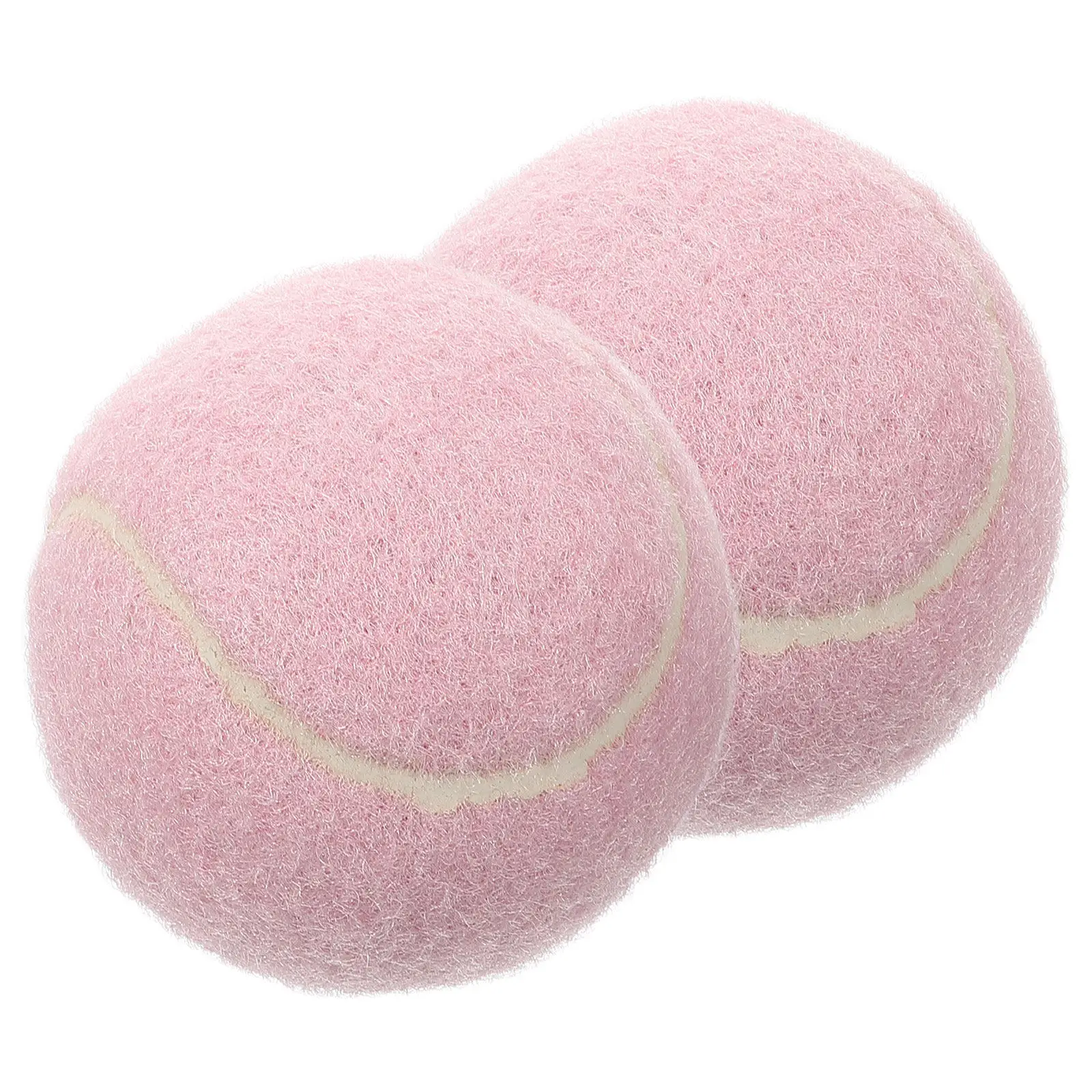 

2Pcs Pink Tennis Balls Rubber Beginner Training Tennis for All Skill Levels Lightweight Design Easy Court Tracking Hand Eye