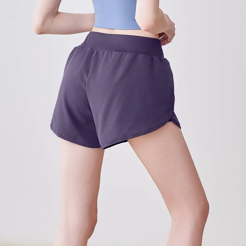 شورت نسائي صيفي 2026 رفيع ومضاد للزقزقة وجيب جانبي فضفاض غير رسمي للجري واللياقة البدنية واليوجا #3