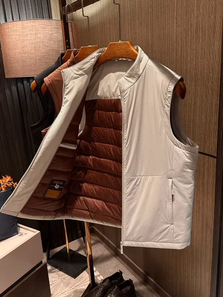 

[Soft waxy touch goose down to keep warm] 25 new winter clothing high-quality stand-up collar solid color versatile down vest