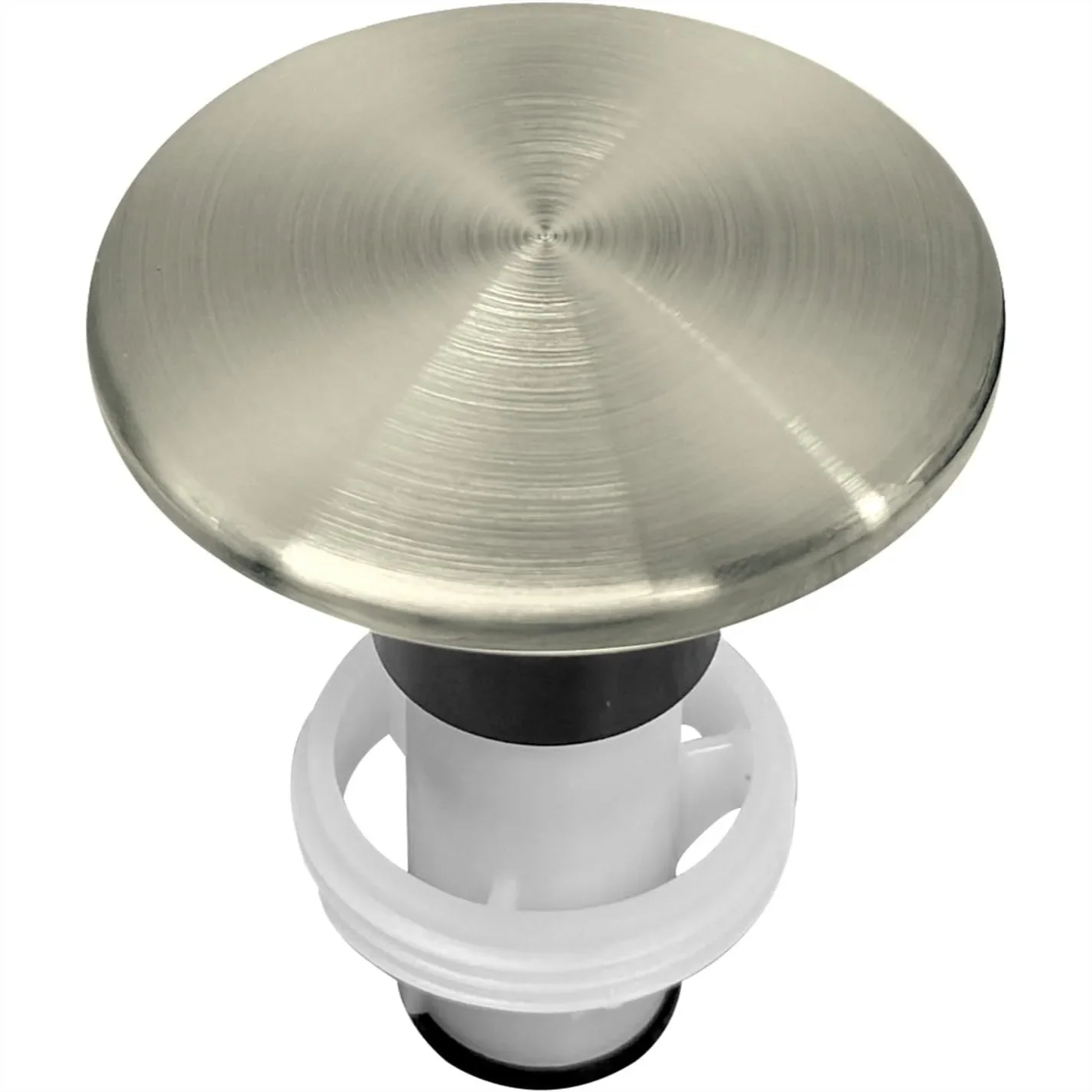

Brushed Nickel Pop Up Drain Stopper Assembly for Bathroom Sink, Push to Seal and Durable Replacement, Quick Fix for Stuck Drains