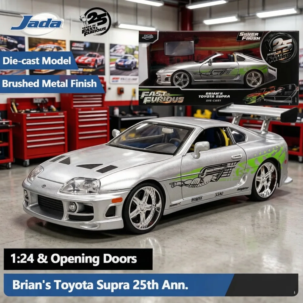 

JADA Toys Fast and Furious 25th Anniv Brian's Toyota Supra 1/24 Scale Diecast Alloy Model Car Gift Collectible Toy Gift In Stock
