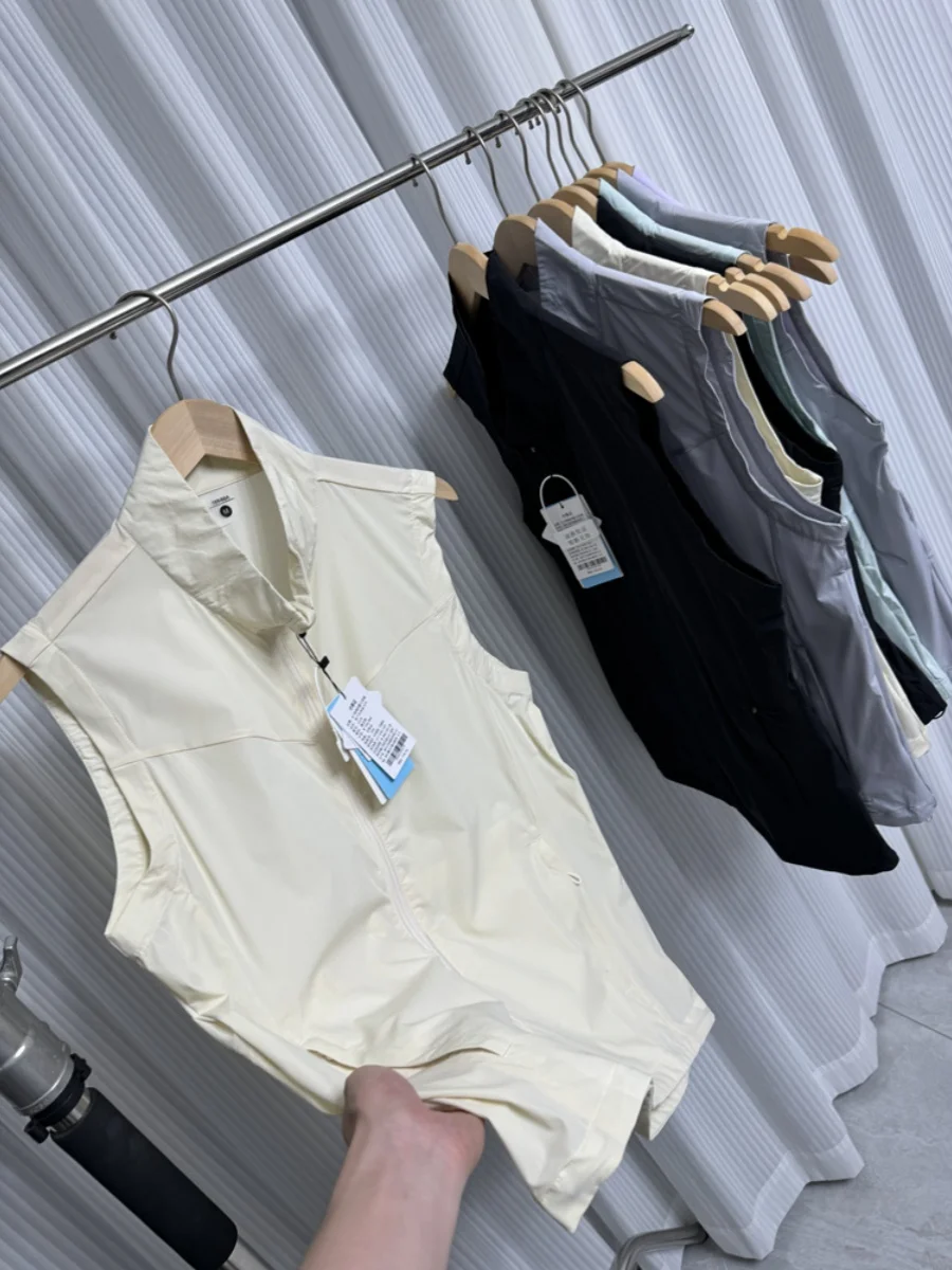 

Прохладный дышащий тихой тонкий летний спортивный воротник для отдыха на открытом воздухе, солнцезащитный эластичный жилет для мужчин и женщин