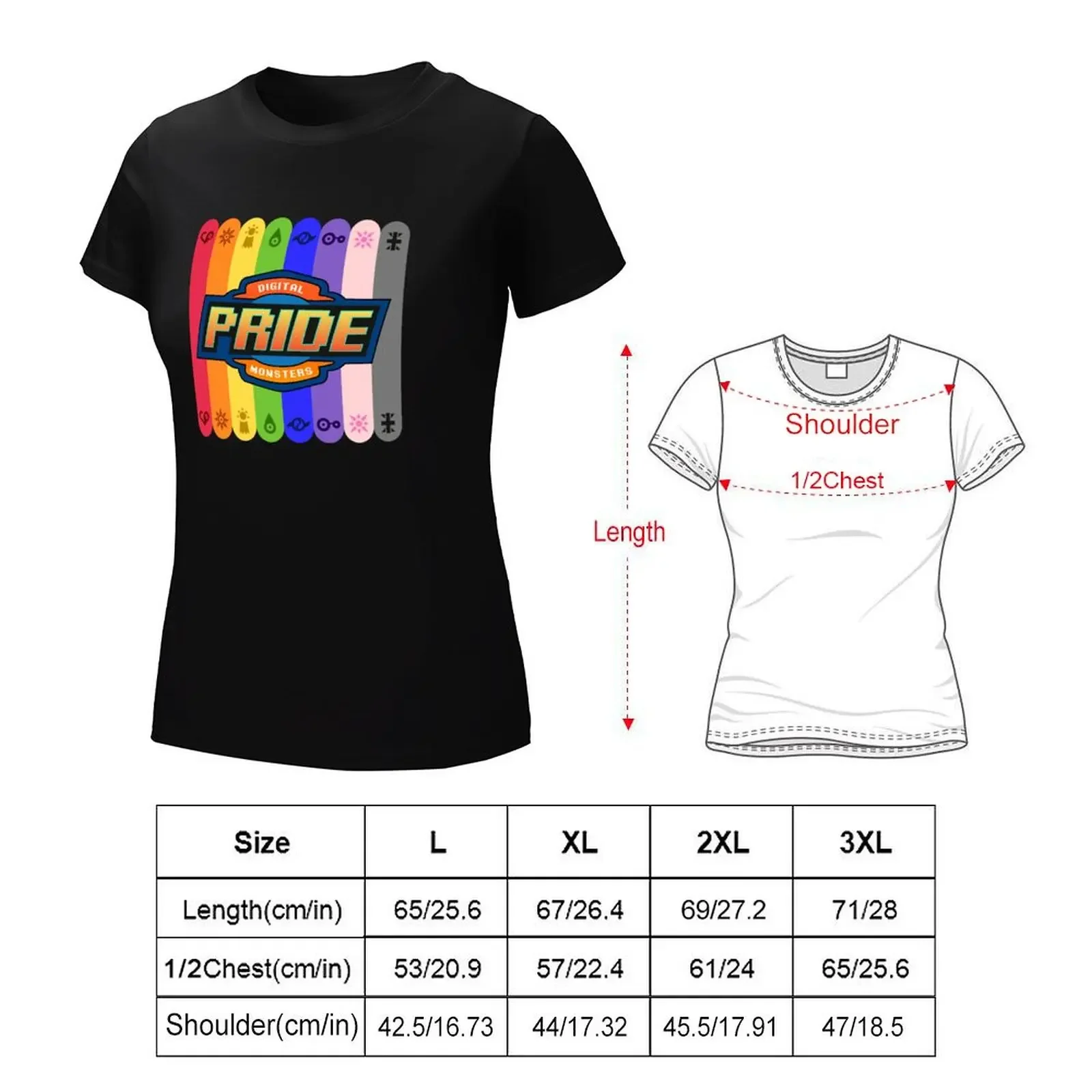 Digimon Pride T-Shirt tops korean fashion tees t-shirts for Women graphic tees funny