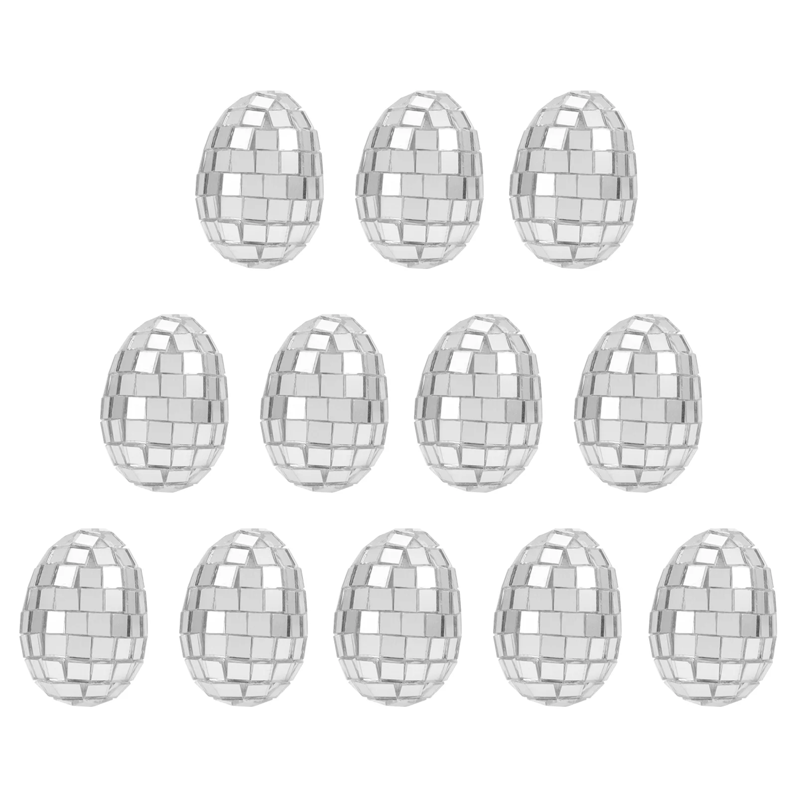 

12 Pcs Easter Egg Ornaments Fake Eggs Mirror Mini Disco Balls Glasses Party Outdoor Decor