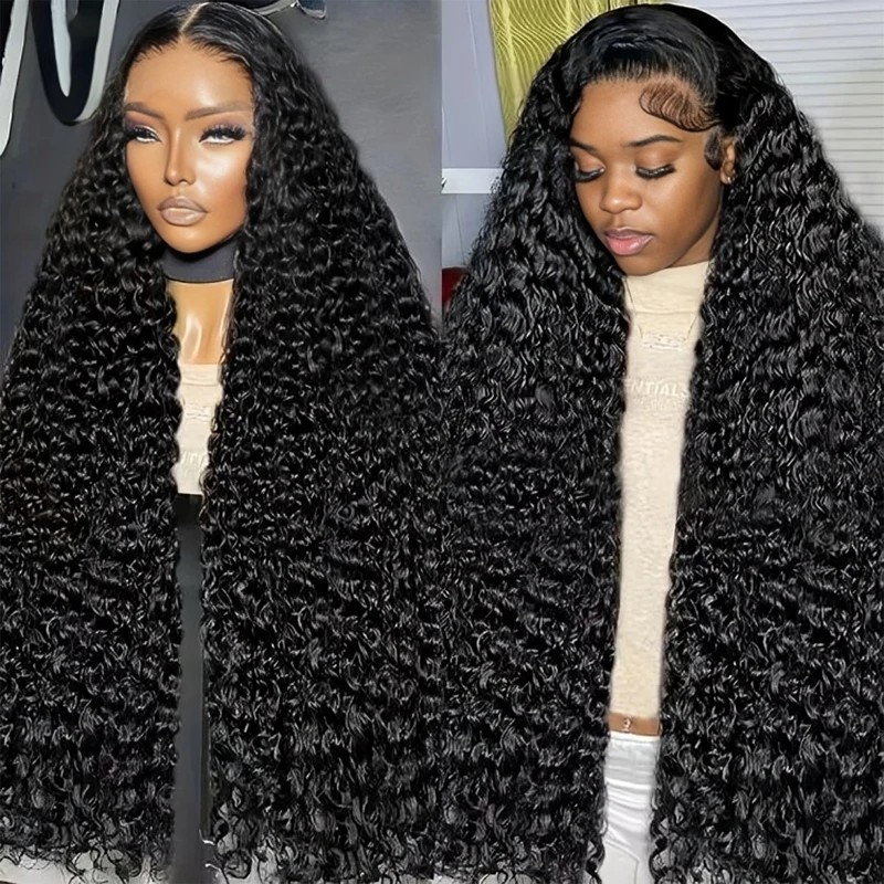 

HD 30 40Inch Deep Wave Transparent 13x4 13x6 Lace Frontal Human Hair Brazilian Wigs Glueless Wigs Water Wave Curly Wig For Women