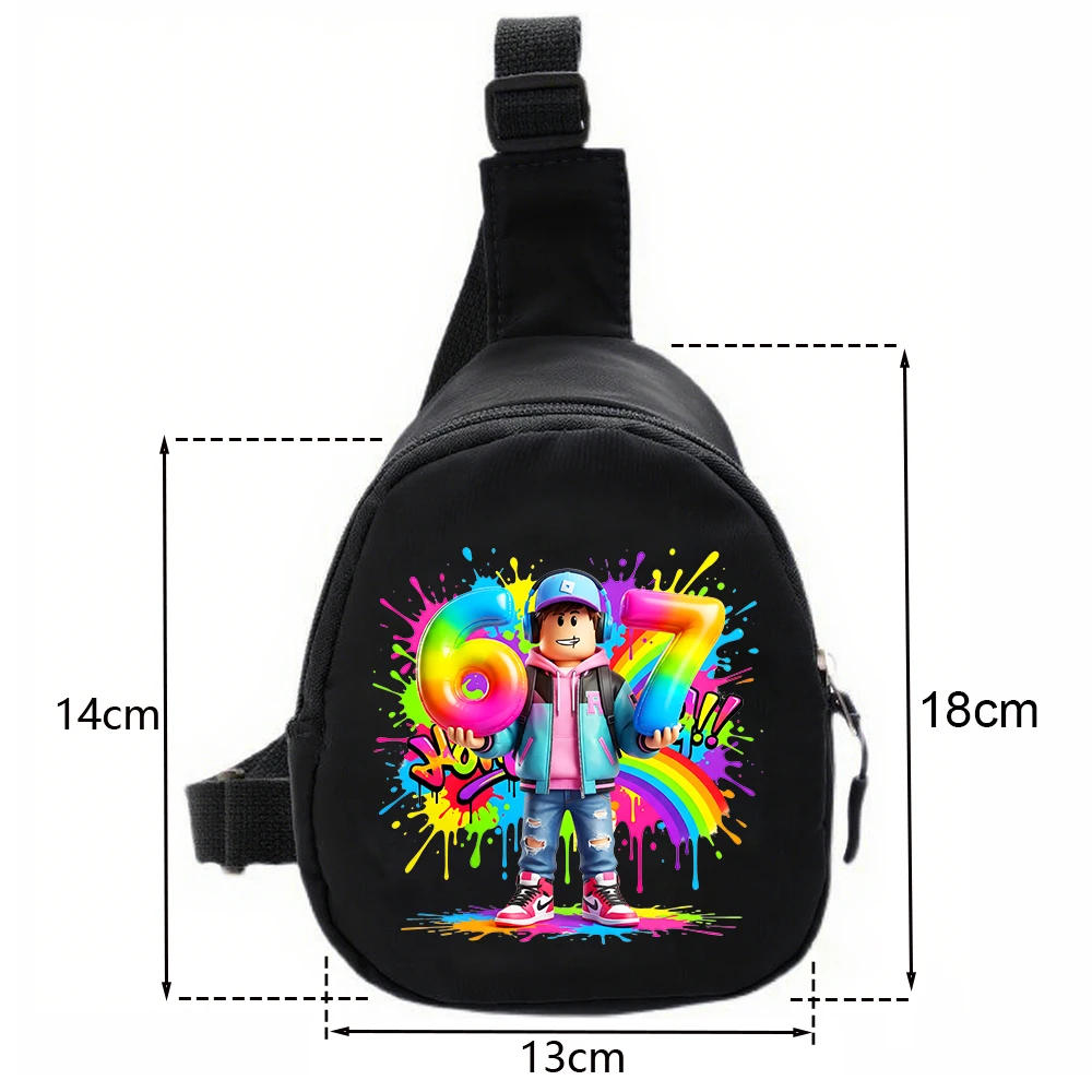 

Roblox 67 Pattern Print Kids Mini Chest Bag Crossbody Bag For Boys Lightweight Casual Daypack