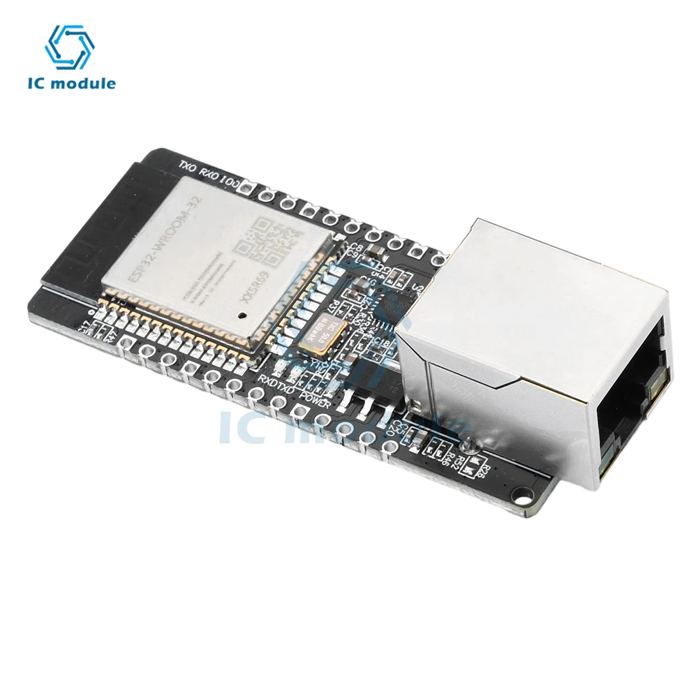 Módulo Placa de Desenvolvimento Sem Fio, Porta Serial Embutida para Ethernet, Wi-Fi, BT, ESP32-WROOM-32, WT32-ETH01