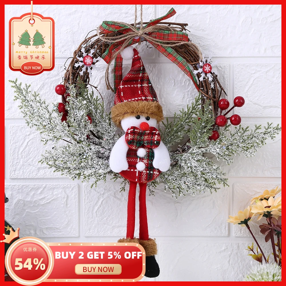 Christmas Wreath Artificial Dead Branches Garlands Hanging Floral Foliage Garland for New Year Xmas Navidad Decoration Ornaments