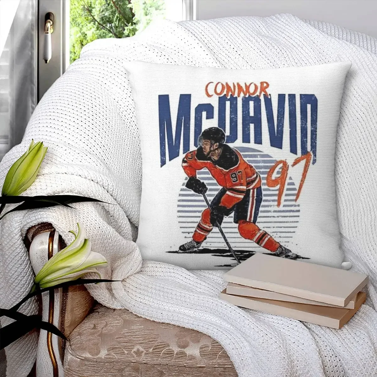 Connor McDavid 97 For Edmonton Oilers Fans Backpack Pillowcase Cover Cushion Comfort Throw Pillow Sofa Decorative Cushions Used