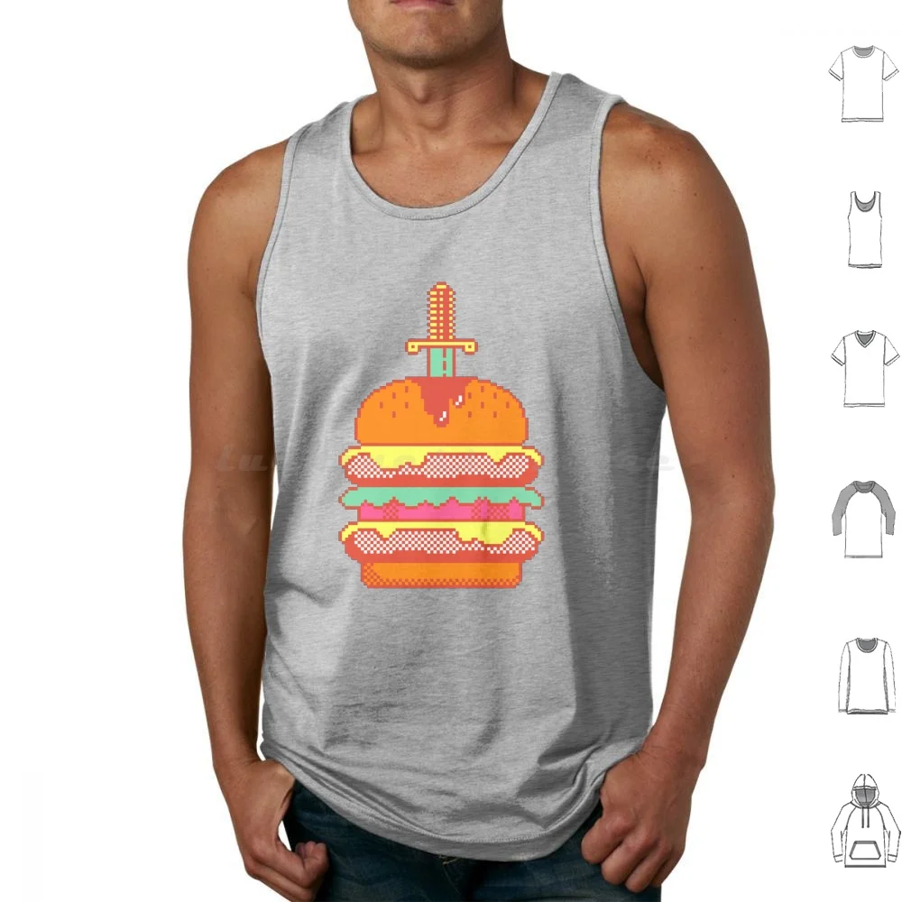 042-Burger ( Burger Suplex ) Tank Tops Print Cotton Serious Moonlight No More Heroes Nomoreheroes No More Heroes