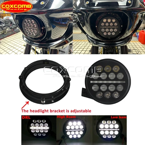 5.75 Inch Headlight Motorcycle LED Head Light Projector For Harley M8 Softail Low Rider ST FXLRST EI Diablo FXRST High/Low Beam image 3